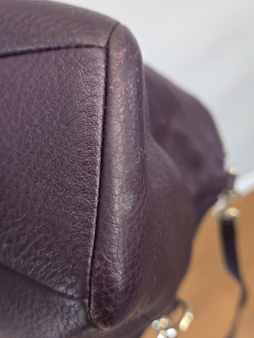 Coach Pebbled Leather Tote Or Crossbody - Deep Plum - Picture 7 of 10